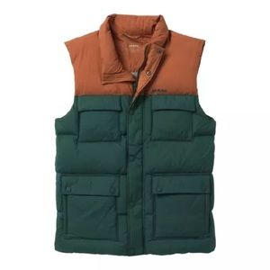 NWT PRANA MENS RED SLATE VEST IN Dark Ale Color block